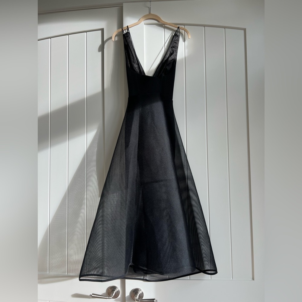 Black mesh formal dress
